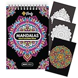 Finoly Mandalas Malbuch für Erwachsene Enstpannung und Stressabbau | Ausmalbuch für Erwachsene Reduzieren Stress | Mandala Buch für Erwachsene A4 | Premium Papier Spiralbindung (Nacht, Band I)
