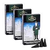 Crottendorfer Räucherkerzen Weihnachtlicher Weihrauch 3er Pack (3 x 24 Stück) – Kräftiger Weihrauch vermischt mit exquisiter Vanillenote – Höhe 2,7cm, Ø 1,2cm – 15 Min. Brenndauer pro Räucherkegel