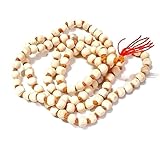 Garden Of Arts Tulsi Jap Mala für Meditation und Japa - 108 Perlen Heiliger Hindu-Gebets-Rosenkranz mit roter Quaste - Spirituelle Halskette für Puja, Gesang, Yoga & Achtsamkeit Set von 2 Jap Mala