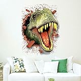 CreateHome® Wandtattoo Dinosaurier 3D für Kinderzimmer Jugendzimmer Jurassic Park T-Rex Saurier Aufkleber Wandbild 50 x 70 cm (B x H)