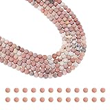 nbeads 5 Stränge Über 480 Stück Gemischte Naturstein-Perlen, 4mm Runde Natürliche Marmorperlen Sesam Jaspis Perlen Mattiert Lose Edelsteinperlen für Armband-Halskette-Schmuckherstellung