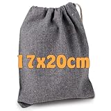 Cottonbagjoe 10 Beutel aus recycelter Baumwolle | 17 x 20 cm | Stoffbeutel mit Kordelzug | Adventskalendersäckchen | Lunchsack Kosmetikbeutel | Schmucksäckchen | Zuziehbeutel