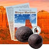 Moqui Marbles Paar 30-35mm Ø Steine 4-TLG Set mit Echtheitszertifikat [Männlich & Weiblich] für Schutz, Entspannung, Meditation. Mit Buch Booklet, Samttäschchen [Zertifikat].