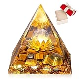Groß Kristall Pyramide,Orgonit Pyramide Amethyst,Natürliche Heilkristalle,Kristall Stein Lotus Pyramiden,Meditation, Natürliche Reiki, Spirituelle Deko, Esoterik Geschenke (A13)