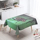 Enhome Rechteck Tischdecke Abwaschbar, wasserdicht Tischdecke Rechteckig Fleckschutz Pflegeleicht für Desktop Dekorative Tuch Hotel Bankett Party Garten (Weisheitseule,100x140cm)