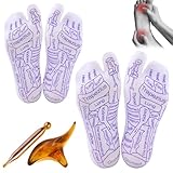 Apdvenk 2 Paar Reflexology Socks, Fußreflexzonen Socken mit Massage Tools, Massage Socken Akupressur Sockens für Fuß Reflexzonen Massages für Damen Herren