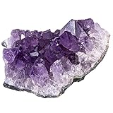 KYEYGWO Natürlichen Amethyst Drusensegment Rohstück, Unregelmäßige Naturstück Dekorative Steine Drusenstück, Reiki Heilung Kristall Cluster Specimen Edelstein Fengshui Ornamente