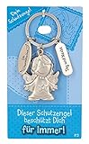 Depesche 7518-003 Schutzengel Schlüssel-Anhänger aus Metall, Glücksbringer mit Engel, Schlüsselring und liebevoller Botschaft, zum Verschenken an Familienmitglieder, Freunde und Bekannte