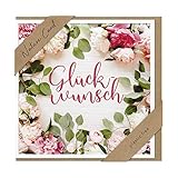 bsb - Glückwunschkarte Blumen - Nature Card - Nachhaltige Karten zum Geburtstag - Glückwunschkarten mit Umschlag - Geburtstagskarte Frauen & Männer - Glückwunschkarte 15,5 x 15,5 cm