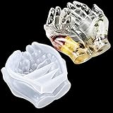 EPODA Silikonform Epoxidharz, 3D Doppel Hände Epoxidharz Formen Resin Gießharz Silikon Mold für Kerzenhalter