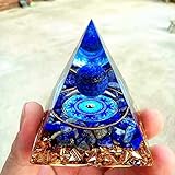 ycyingcheng Ogan Kristall Energie Turm Natürlicher Reiki Chakra Zerquetschter Stein, Kristall Orgon Pyramide des Mutes Heilung Kehl Chakra Stress Entspannung (Lapis Lazuli)