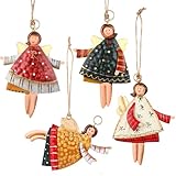 MBAIYO Weihnachtsengel Anhänger, 4 Stück Kleine Engel Anhänger Weihnachtsanhänger Metall Weihnachts Dekoration für Weihnachtsbaumschmuck Weihnachtsbaum Fensterschmuck Christbaumschmuck