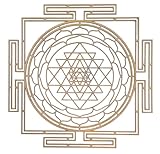 Herbosus Sri Yantra mit Labyrinth Wanddekor aus Holz - Spirituelle Meditation ca. 41 cm