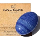 AWARDSEN 1 PCS 2.4' Blauer Aventurin Edelsteine Groß, Kristall Oval Heilung Kristall für Reiki Heilung, Wiccan Lieferungen, Balancing Meditation Zubehör