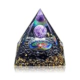 GEHECRST Orgonit Pyramide Kristall Orgonit Pyramide Reiki Kristall Pyramide Lebensbaum Kristall stein für positive Energie Chakra Heilung Meditation deko Zuhause (Amethyst)