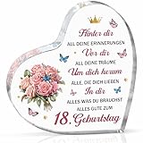 18. Geburtstag Mädchen, Geschenk 18 Geburtstag Mädchen, Acryl Briefbeschwerer für 18 Geburtstag Geschenk,Geschenke zum 18 Geburtstag Mädchen, Geschenk für Mädchen Feier