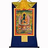 Buddha Wandteppich, Tibetischer Thangka, Thangka-Gemälde, buddhistischer Wandteppich, tantrischer tibetischer Buddhismus-Thangka-Wandbehang, Bhaisajyaguru, Medizin-Buddha, buddhistischer Wandteppich a