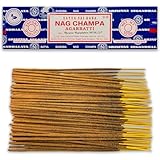 LAMARE Satya Nag Champa Räucherstäbchen – 1 Packung mit 100 g (70–80 Stäbchen) – Aromatherapie – Meditation – Yoga – Packaging Eco-Friendly