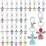 WITGIFT Schutzengel Anhänger, 30 Stück Schutzengel Geschenk, Kleine Glücksbringer, Engel Anhänger Guardian Angel Schutzengel Schlüsselanhänger Set Für Brautpartys, Hochzeiten,Abschlussfeiern