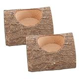 GLEAVI 2 Stück Baumrinden Kerzenhalter aus Massivem Holz Tischdeko für Teelichter Eleganter Wohnaccessoire für Festliche Anlässe und Weihnachtsfeiern