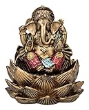 Ganesha Figur sitzt in Lotusblume 8 cm, Hindu Gott Buddha Deko