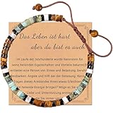 Wonninek Heilsteine Aarmband für Frauen, Armband mit inspirierender Affirmationskarte, Gleichgewichtsschutz, Angstlinderung, Heilsteine Yoga Meditation Armband