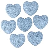 Nupuyai 25mm Blauer Lavastein Edelstein Herz Heilstein Set, Ätherisches Öl Diffusor Stein, Herzstein Vulkangestein Taschenstein Kristall Herz Deko, 7 Stück