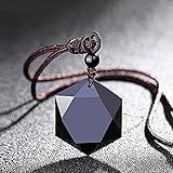 TALXMY Orgonite Anhänger Schwarz Obsidian, Stern von David Kristall Anhänger Halskette für Männer Frauen (einstellbares Kabel, EMF Schutz)