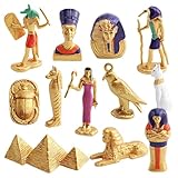 Luwecf 12Pcs Alte Ägypten Figuren – Miniatur-Statuen aus PVC – Ideal für Kinder & Sammler – Inkl. Pharao, Sphinx & Mumie – Für Dekoration & Lernspielzeug