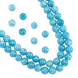 NBEADS ca. 122 Stück Natürliche Blaue Quarzperlen, 6mm See Blau Quarz Kristall Perle Halbedelstein Perlen Nachahmung Amazonit Edelstein Lose Perlen Für DIY Armband Halsketten Schmuckherstellung