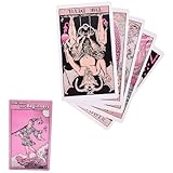 Tarot Karten, 78 Tarot Cards, Rosa Tarotkareten, Tarotkarrten für Anf-äng, Tarotr Karten Set Geeignet für Anfänger erfahrene Spieler, für Anfänger Holographisch Tarotkart-n Schicksals