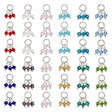 nbeads 48 Stück 12 Farben Kristall-Geburtsstein-Perlen-Charms, Glas-Edelstein-Perlen Anhänger Kristall-Charms Verbinder Für Die Herstellung von Schmuck Halsketten Armbändern Und Ohrringen