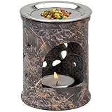 Räucherstövchen aus SPECKSTEIN naturfarben Höhe 10 cm mit Edelstahl-SIEBEINSATZ zum RÄUCHERN mit TEELICHT Handarbeit aus Indien von MaMeMi