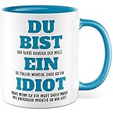 Bruder Tasse Geschenk - DU BIST der Beste der Welt Geschenkidee Kaffeetasse Mit Spruch Liebevoll Kaffee-Becher Geschwister Witzig Witztasse Teetasse Idiot