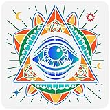 FINGERINSPIRE Malschablone „Alles Sehende Auge“ 30x30 cm Pyramidensymbol Auge Der Vorsehung Schablone Dreieck Magie Freimaurerei Spirituelle Esoterik Schablone Zum Malen Auf Wand Holz Sammelalbum