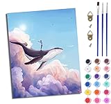 Malen nach Zahlen für Erwachsene Traumdeutung Walmann einfaches DIY-Ölgemälde-Set auf Leinwand mit3- Pinseln und Acrylpigment lustiges 40 × 50 cm（Rahmenlos）