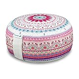 Bine Brändle Mandala Meditationskissen - Yogakissen - Bodenkissen - Ideale Sitzhöhe 15 cm - Innenkissen mit anpassbarer Dinkelspelzfüllung - GOTS Zertifiziert - Bezug aus Baumwolle (Morgentau)