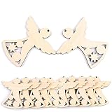 DAHI 40pcs Holzanhänger Weihnachten Deko Schutzengel Holzanhänger Christbaumschmuck Anhänger Weihnachtsdeko Holzanhänger mit Schnur DIY für Weihnachten Deko (Schutzengel)