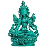 HIMALAYAN BAZAAR Grüne Tara-Statue, Alter Decor aus Kunstharz, Buddha-Figur
