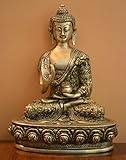 Schöne Handgefertigt Buddha-Statue in Position von Segen Abhaya mudra- Messing Metall Buddhistischen tibetischen Shakyamuni figurine- Alten Stil Vintage chinesische Feng Shui Good Luck Dekoration von Haus