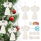 ORIGACH 3 Set DIY Makramee Engel Kits für Anfänger Erwachsene, Ornament, Boho Wand Hängende Dekoration, Handgefertigte Fee Dekoration für Haus, Schlafzimmer, Wohnzimmer