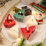Teelichter Weihnachten, 24 Stück Weihnachtsduftkerzen Geschenkset, Teelicht Weihnachten, Weihnachtliche Kerzen Weihnachtskerzen, Weihnachtsteelichter für Entspannung Party Urlaub Neujahr Dekor