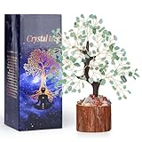 GUJOXILA Grüner Aventurin Kristallbaum Edelsteine Baum Edelsteinkristall Deko Heilsteine Geldbaum Kristalle Lebensbaum Spirituell Geschenke für Frauen Esoterik Feng Shui Deko Bonsai Baum