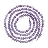 nbeads 1 Strang Ca. 181 Stück Natürliche Amethystperlen, 2mm Facettierte Runde Steinperlen Lose Edelsteinperlen Abstandshalter Für DIY-Handwerk Halskette Armband Schmuckherstellung