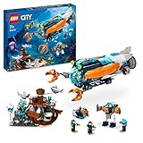 LEGO 60379 City Forscher-U-Boot Spielzeug, Unterwasser-Set mit Drohne, Mech, Minifiguren von Tauchern und Tierfiguren, Geschenk zum Geburtstag für Kinder, Jungen und Mädchen