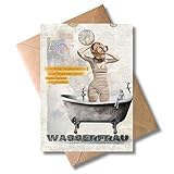 WBdesignz Grußkarte mit Umschlag - Waage Astrologie Sternzeichen edel modern Geburtstagskarte Geburtstag Astrologie modern Spiritualität Kunst (DIN A6) (Wasserfrau)