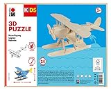 Marabu 317000000002 - KiDS 3D Holzpuzzle Wasserflugzeug, mit 28 Puzzleteilen aus FSC-zertifiziertem Holz, ca. 21 x 9 cm groß, einfache Stecktechnik, zum individuellen Bemalen und Gestalten