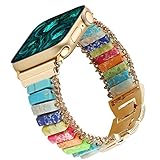 YONWORTH Chakra-Armbänder, kompatibel mit Apple Watch, Damen, Natursteine, handgefertigt, Heilperlen, ethnisches Boho-Armband, Yoga-Schmuck für iWatch 8, 7, 6, 5, 4, 3, 1 S (38/40/41 mm, mehrfarbig)
