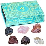 Galaxieregister Sternzeichen Edelstein-Set – 6 Edelsteine pro Sternzeichen für Heilung, Meditation & Energieausgleich – Elegante Geschenkbox – Premium-Qualität & Nachhaltig Produziert (Löwe)