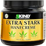 5kind Extra Stark Hanfcreme 500 ml – Hochdosiertes Hanf Gel und Arnikacreme – Wirkt gegen Rückenbeschwerden & Muskelkater, beruhigt Füße, Knie, Nacken, Schultern – Mit natürlichen Extrakten